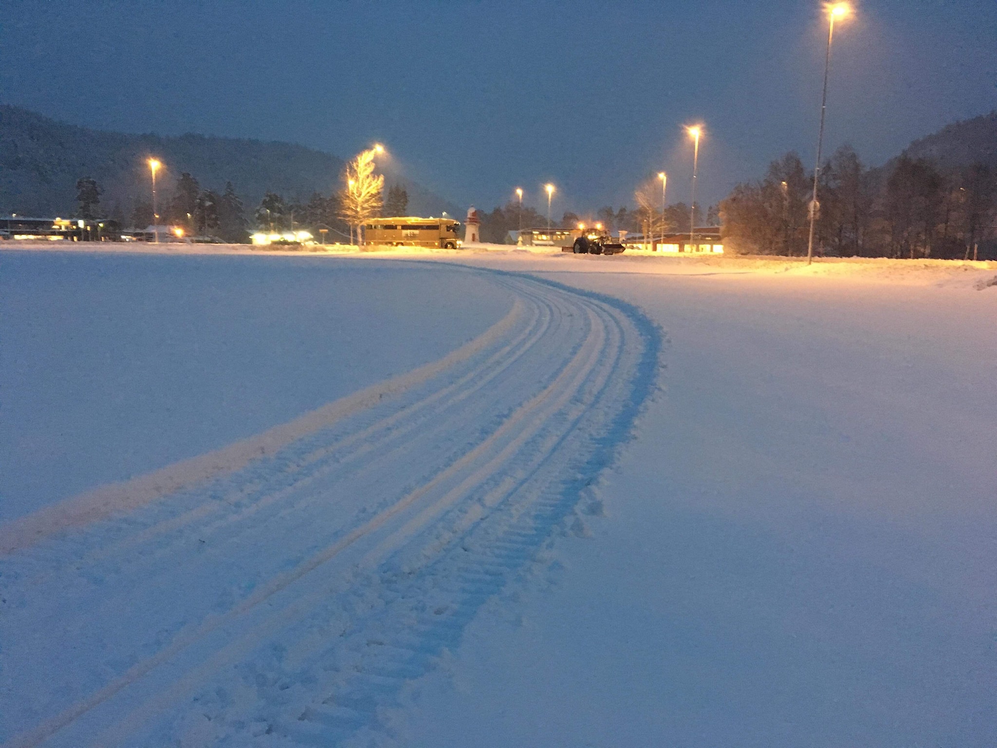 Oppkjørte skiløyper på Nyplass stadion og i lysløypa